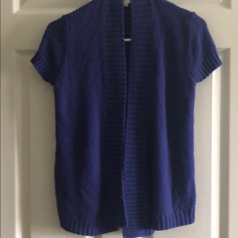 Short sleeve chunky open cardigan